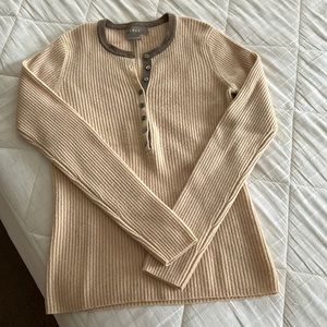 Kenar Beige Ribbed Sweater